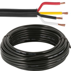 ETUKER Vehicle Cable 4 Core 10 m Cable Trailer 4-Pin Camping Vehicle Cable Cross Section 4 x 0.75 mm² Cable for Trailer Car