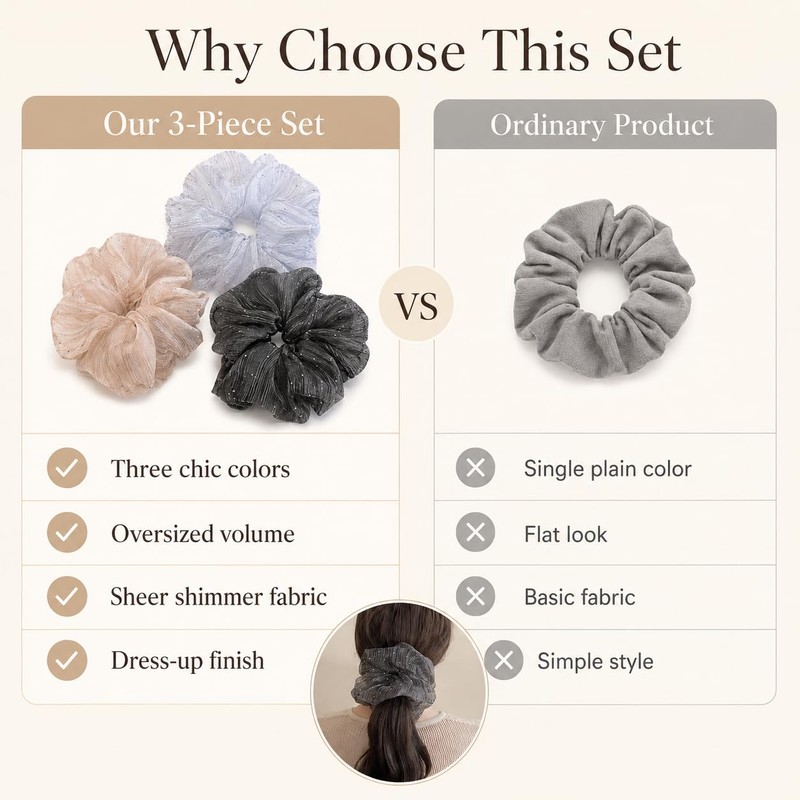 Oversized Sparkle Scrunchie