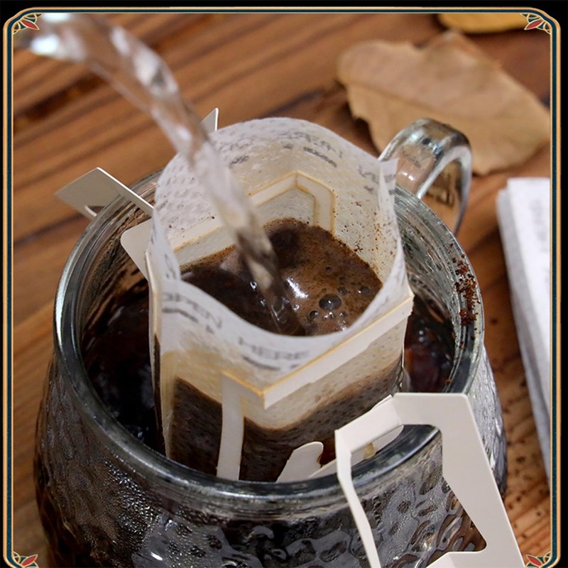 Hysgscwd 100Pcs Portable Coffee Filter Paper Bag, Hanging Ear Drip