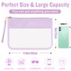 izuzta Clear PVC Flat Pouch PU Makeup Bag Clear Zipper