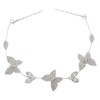 LUX ACCESSORIES Silvertone Crystal Rhinestone Butterfly Hair Vine with Bobby