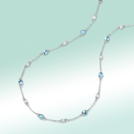 FANCIME Women's Turquoise Necklace, Turquoise Beads Necklace, Hawaiian Power Stone, Silver, S925, Swaying, Travel, Amulet, Christmas, Birthday, Anniversary, Present, Gift Wrapping Included