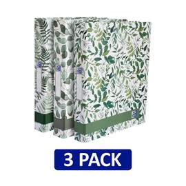Oxford, A4 Ring Binder, Leaves, Pack of 3 Folders