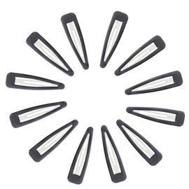 Topkids Accessories Large Hair Snap Clips Big Snap Clips Women Girls Kids Sectioning Slide Grip Fringe Styling Fine Hair Thick Hair Bendies Sleepies Epoxy (7cm/ 2.75", 12 Black Epoxy)