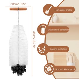 LAIVIYA 35cm Flaschenbürste für Sodastream Glasflaschen Kunststoffflaschen Lang Flaschenreiniger Bürste Mit Borsten Schwamm Reinigungsbürste für Glaskaraffe Sodaflaschen Babyflaschen Trinkflaschen