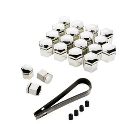 LST 20x 17 mm chromfarben glänzende Sechskantkappen Radschrauben Abdeck Kappen