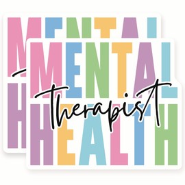 Mental Health Stickers - Therapist Stickers - Wellness - Pastel Colors - 2 Pack - 5" Wide Design - Adheres to Laptops, Tumblers, and More – Made in The USA - AQS2706