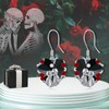 VONALA Skull Earrings for Women Sterling Silver Skull Rose Dangle