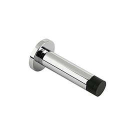 IRONZONE® 1 x Polished Chrome Projection Door Stop Wall Mounted with Superior Rubber Sound Dampening for Wall Mounted installations Supplied with Fixing Screws