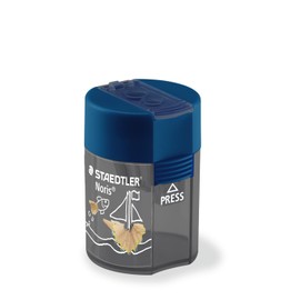 STAEDTLER 512 Double Sharpener, Two Pointed Holes for Different Pen Sizes, Single Product Noris Design, Shelf-Ready Packaging, 10 Sharpeners, 512 003