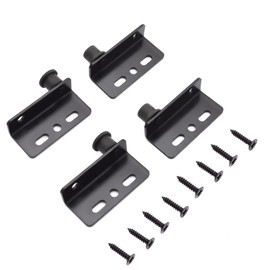 Aifeier ET 2 Sets Pivot Hinges Black Heavy Duty Concealed Shaft Door Hinges with Bushing for Wood Doors, Drawers, Furniture Cabinets, Wardrobe, Showcase, etc