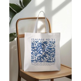 ignytiger Christian Tote Bag, Isaiah 40:31 Eagles Christian Canvas Tote Bags For Women, Religious Christian Gifts For Women, Bible Verse Gifts, Reusable Grocery Bags Shopping Bags