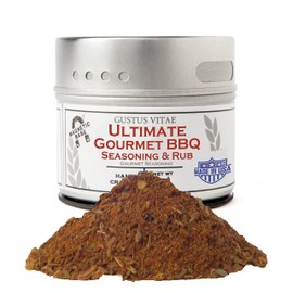 Ultimate Gourmet BBQ Rub | Authentic Artisanal Spice Mix | All Natural, Non GMO Seasoning | Hand Crafted in Small Batches | Made in USA | GLP-1 Friendly | Magnetic Tin | Ultra Premium Seasoning and Rub | No MSG, Gluten, Artificial Anything | Gustus Vitae