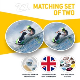 Vinyl Stickers (Set of 2) 7.5cm - Jet Ski Racing #15798