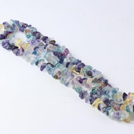 31 inches Chip Stone Loose Gemstones Beads Drilled Strand for Jewelry Making (Fluorite)