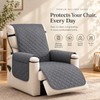 Gray Quilted Recliner Cover with Polyester Fabric, Side Storage Pocket