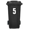 Pack of 4 Plain White Bin Number 5 Stickers (17