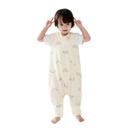 Duomiaomiao 0.5 TOG Toddler Sleep Sack 36-48 Months 100% Cotton Lightweight Baby Sleep Sack with Feet, Breathable Comfy Toddler Wearable Blanket