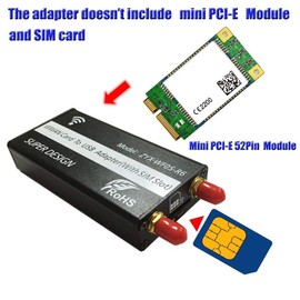 Pxyelec Mini PCI-E to USB Adapter With SIM Card Slot for WWAN/LTE Module with SIM 6pin/8pin Card Connector