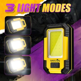 WARSUN Rechargeable Work Light LED Magnetic Mechanic Light Portable Worklight for Camping Car Repairing 1200 High Lumens Bright Mens/Dad Gifts Mechanic Light Tools Yellow