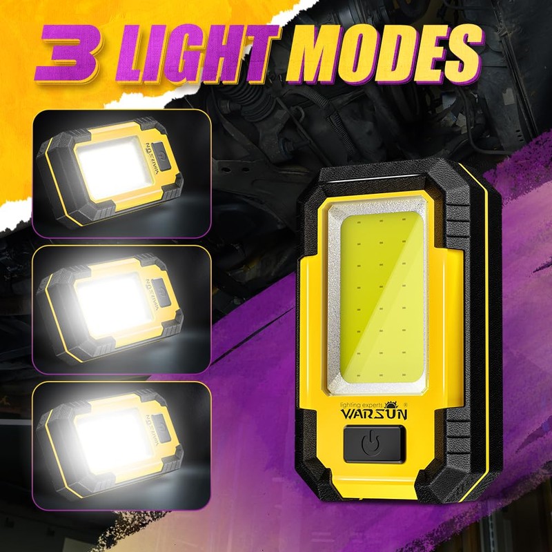 WARSUN Rechargeable Work Light LED Magnetic Mechanic Light Portable Worklight