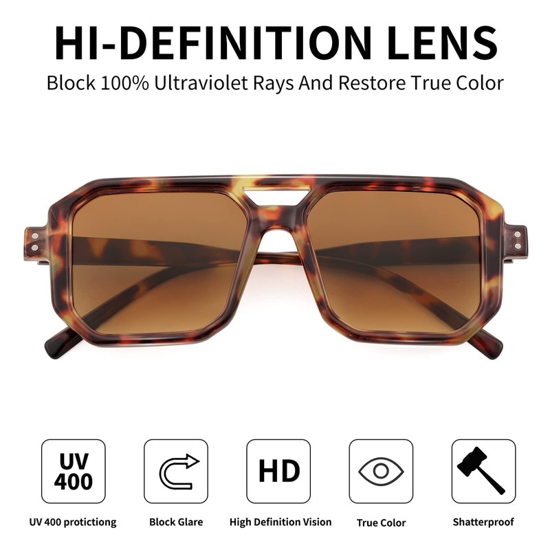 FEISEDY Retro Sunglasses for Women Men Trendy Aviator Sunglasses Classic