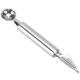Cuchara Melon Baller, Sandía de Acero Inoxidable Melón Baller Cuchillo de Talla de Frutas Utensilio de Cocina Herramientas(Bola + Cuchillo)