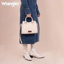 Wrangler Top Handle Bag for Women Woven Satchel Handbag WG183-8300TN