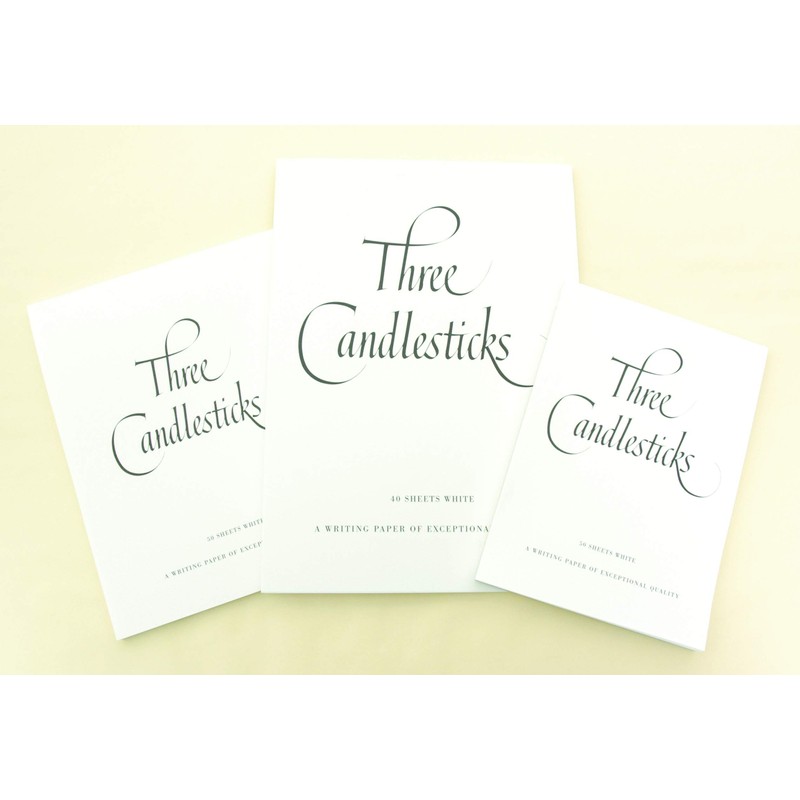 Three Candlesticks Luxury Writing Paper, 1 Pad, 50 Sheets, A5