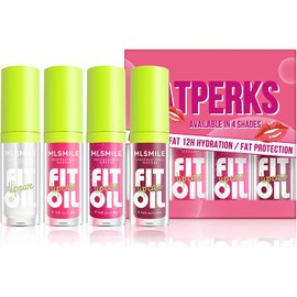 Charm Kiss Set De 4 Aceites Labiales, Brillo Labial Hidratante, Aceite Labial Para Un Brillo Radiante, Cuidado Labial Transparente Y Voluminizador, Larga Duración, Nutritivo, No Pegajoso, Fresco, Tran