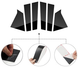 NEESPOC Pillar Posts Door Window Trim Fit for Chevy Malibu LS/LT/LTZ/RS/Premier/Hybrid 2016-2023, 6pcs Glossy Black Anti Scratch Stickers Door Pillar Molding Cover Exterior Accessories