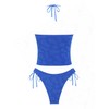 seamoly Terry Cloth Jacquard Floral Halter Tie Side Tankini Set,