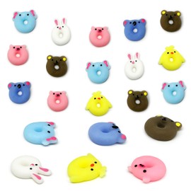 JIAHO Kawaii Squishies 9 Pcs Donut Mochi Squishy Toys for Kids Classroom Prizes, Party Favors, Birthday - Cute Mini Animals Mochi Toys, Sensory Fidget Toys Bulk, Goody Bag Stuffers for Boys, Girls
