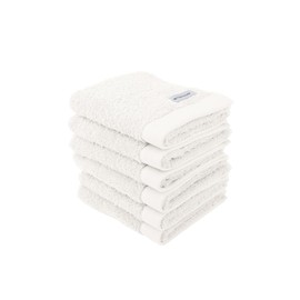 Tom Tailor Guest Towels, Set of 6, 30 x 50 cm, 100% Cotton/Terry Towels, with Hanger and Label with Logo, Colour Bath Towel White (Crisp White)
