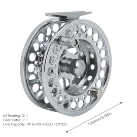 9/10 Fly Reel, Metal Aluminum Alloy 9/10 Fishing Fly Reel 3 Ball Bearing 9/10 Fly Fishing Reel