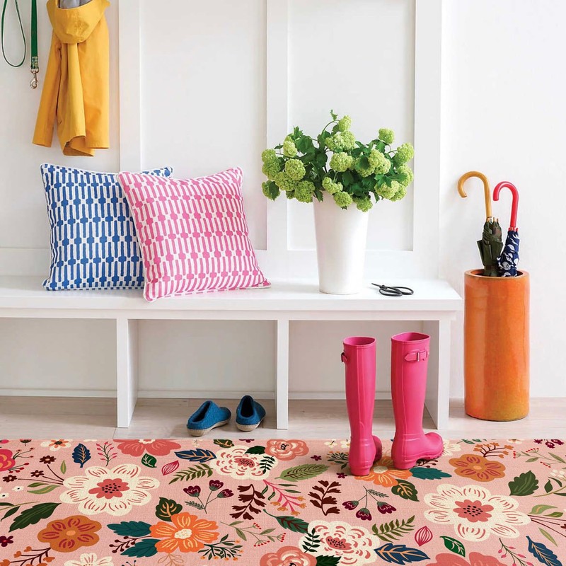 Xsinufn Boho Floral Kitchen Mat Set of 2,Modern Farmhouse Flowers