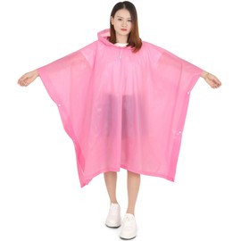 EnjoIt G5053 Disposable Raincoat, Rain Poncho, Environmentally Friendly, EVA Material, Work or School, Unisex, One Size, Lightweight, Durable, Rainy Season Protection, Bicycle, Biking, Fishing