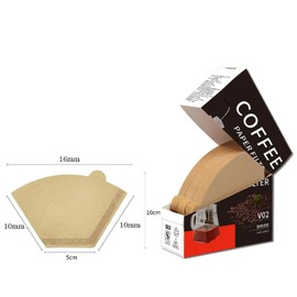 Coffee Filter Papers 150 Pcs Unbleached Compatible with Size 02 Filter Papers Compatible with Dripper Coffee Makers