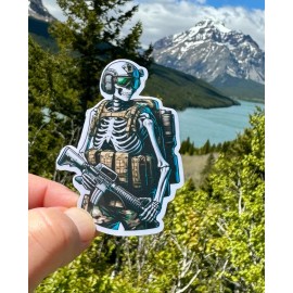 Handmade 2" Tactical Skeleton Sticker, Decal, Skull, Gear, Military, Police, Helmet, Work