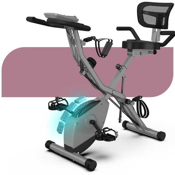 LINBOLUSA Indoor Exercise Bike for Seniors, 5 IN 1 Foldable