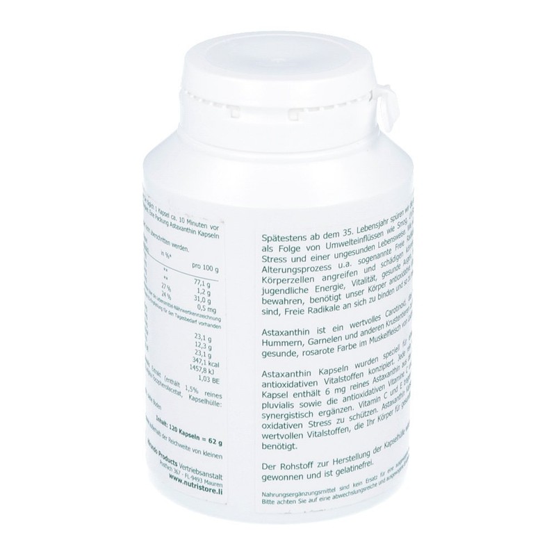 The Nutri Store Astaxanthin 6 mg vegane Kapseln, 120 Stück