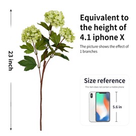 Melorca&Guilla Artificial Flowers for Decoration, 6Pcs 23inch Green Hydrangea Fake Flowers,Faux Flowers for Vase,Faux Floral Stems for Wedding Party Kitchen Home Decorations (6, Green001)
