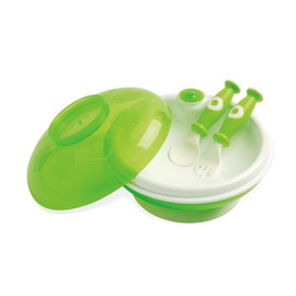 dBb Remond 211024 Stay Warm Plate and Cutlery Fork and Spoon Green