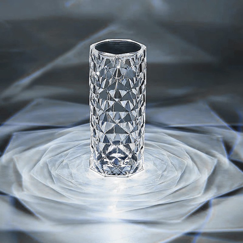 Crystal Table Lamp Light 3 Colours Changing USB Chargeable LED