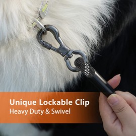 Long Dog Leash for Dog Training 10FT/15FT/20FT/30FT/40FT/50FT/100FT Reflective Leash with 2 Hooks, Heavy Duty Dog Lead for Large Medium Small Dogs Outside Walking Camping Yard, Black 15FT