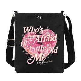 Singer Gift for Fan Who's Afraid of Little Old Me Crossbody Bag Song Lyrics Shoulder Bag Singer Song Gift Music Fans Gifts (CB, Afraid Me CB CA)