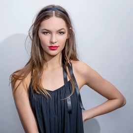The Hair Edit Grecian Garland - Black Vegan Leather and Satin Hair Ribbon Headband