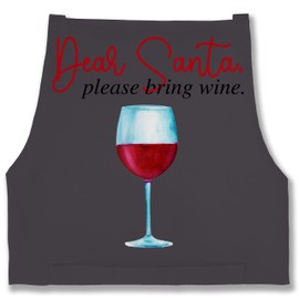 Shirtracer - Apron - Aprons Adult - Dear Santa Please Bring Wine I Christmas Gifts Wine I Wine Lovers Christmas Gifts I Christmas Wine Gift I Gift Idea Wine Lovers I, 3 anthracite