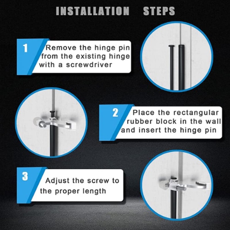 Lyaciomn 6Pcs Hinge Pin Gold Door Stopper Adjustable Heavy Duty