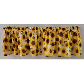 Sunflower Kitchen Valance Curtain, Summer Valance Curtain, Yellow Valance Curtain, Floral Valance Curtain (42 Inches Wide x 15 Inches Long)